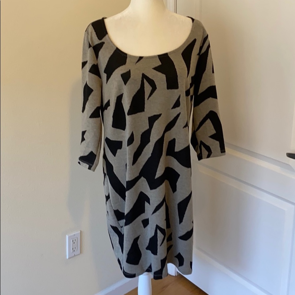 Forever 21 PLUS Black Grey Evening Dress Sleeve 2X